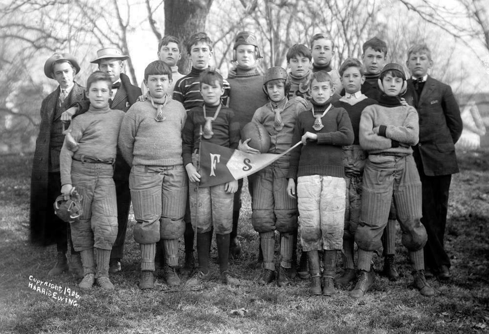 1906 Grade School Friends  Football Team Vintage Old Photo 8.5