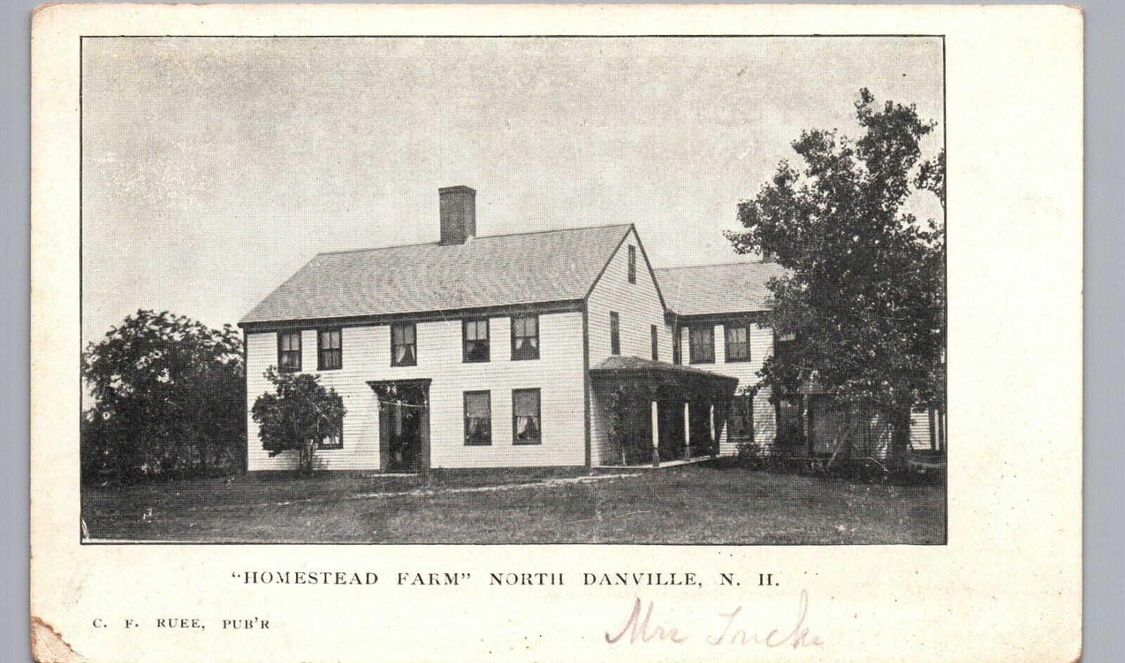 DANVILLE NEW HAMPSHIRE HOMESTEAD FARM c1910 original antique postcard nh house