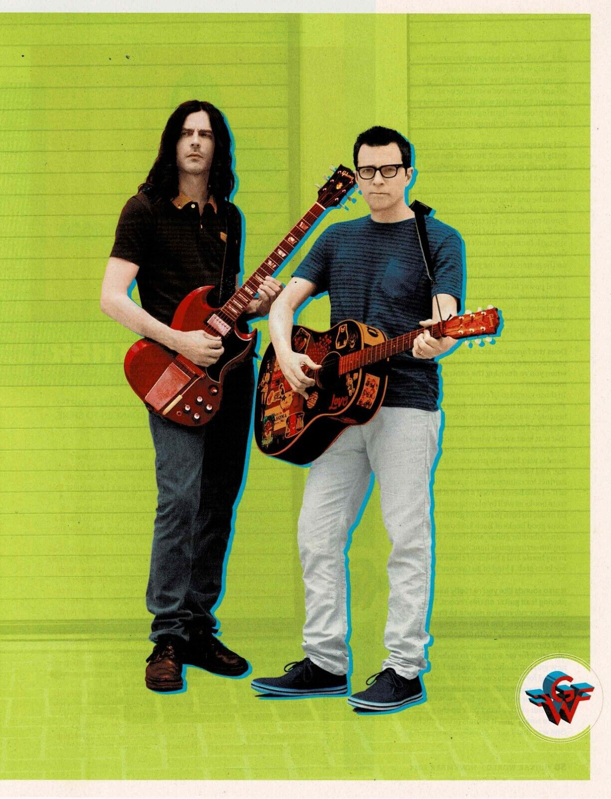 Brian Bell & Rivers Cuomo of Weezer - Music Print Ad Photo - 2014