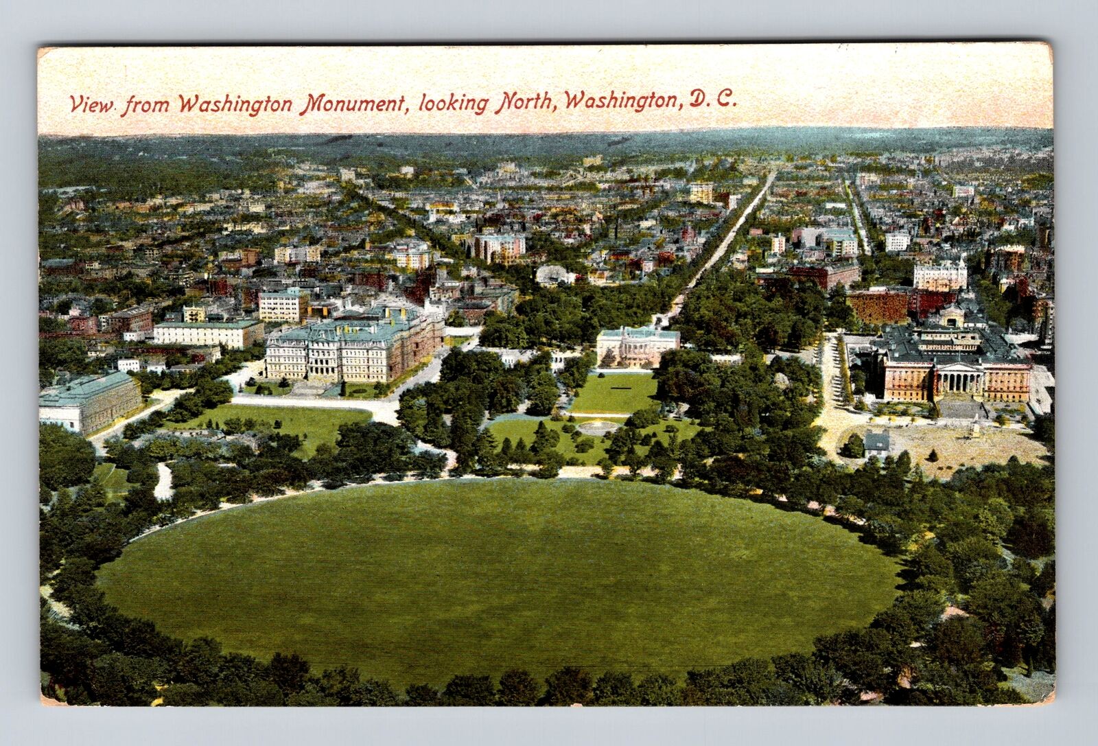 Washington DC, Birds Eye View over Town, Antique Vintage c1906 Postcard