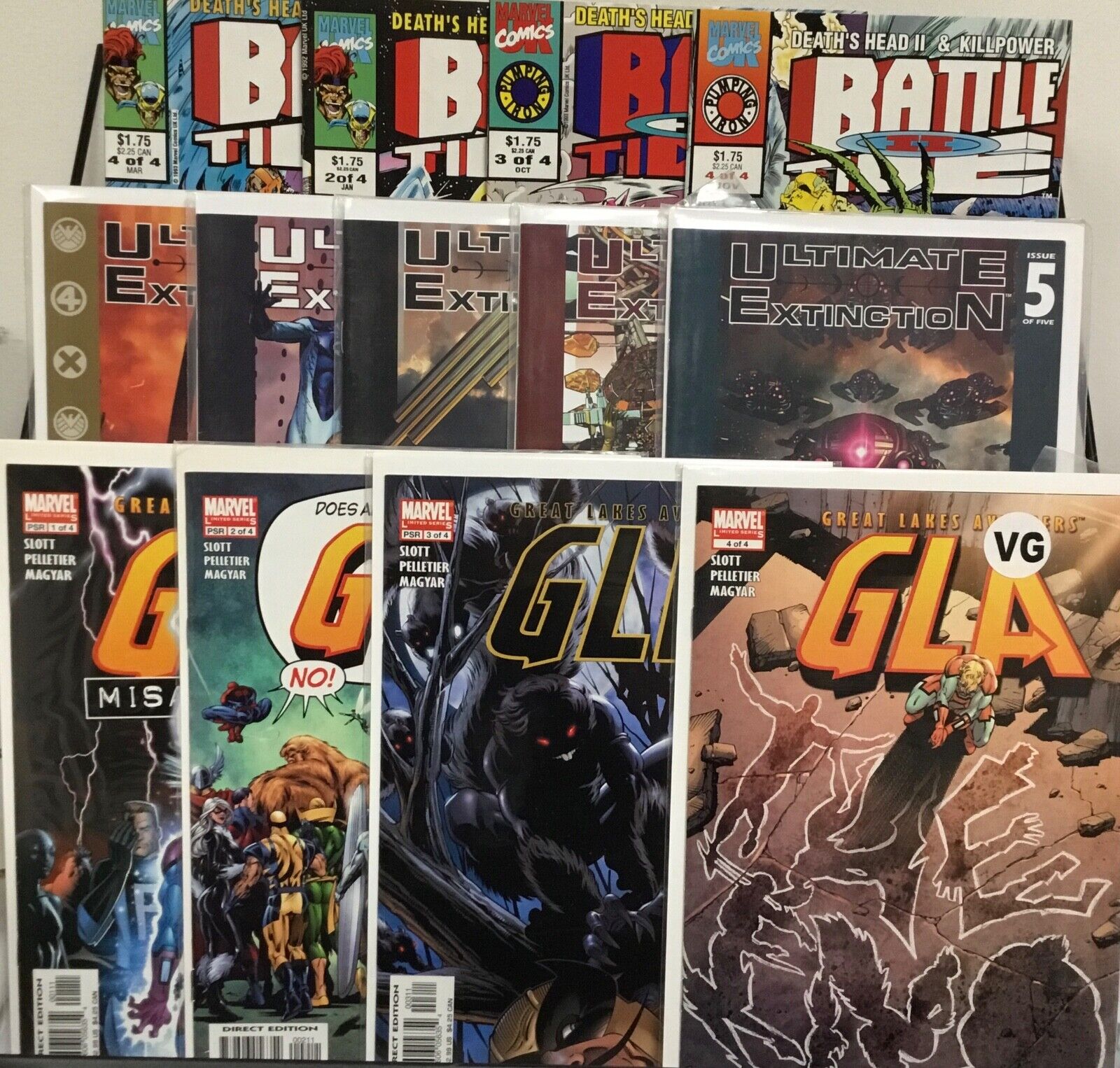Marvel Comics Battle Tide II 1-4, Ultimate Extinction 1-5, GLA 1-4