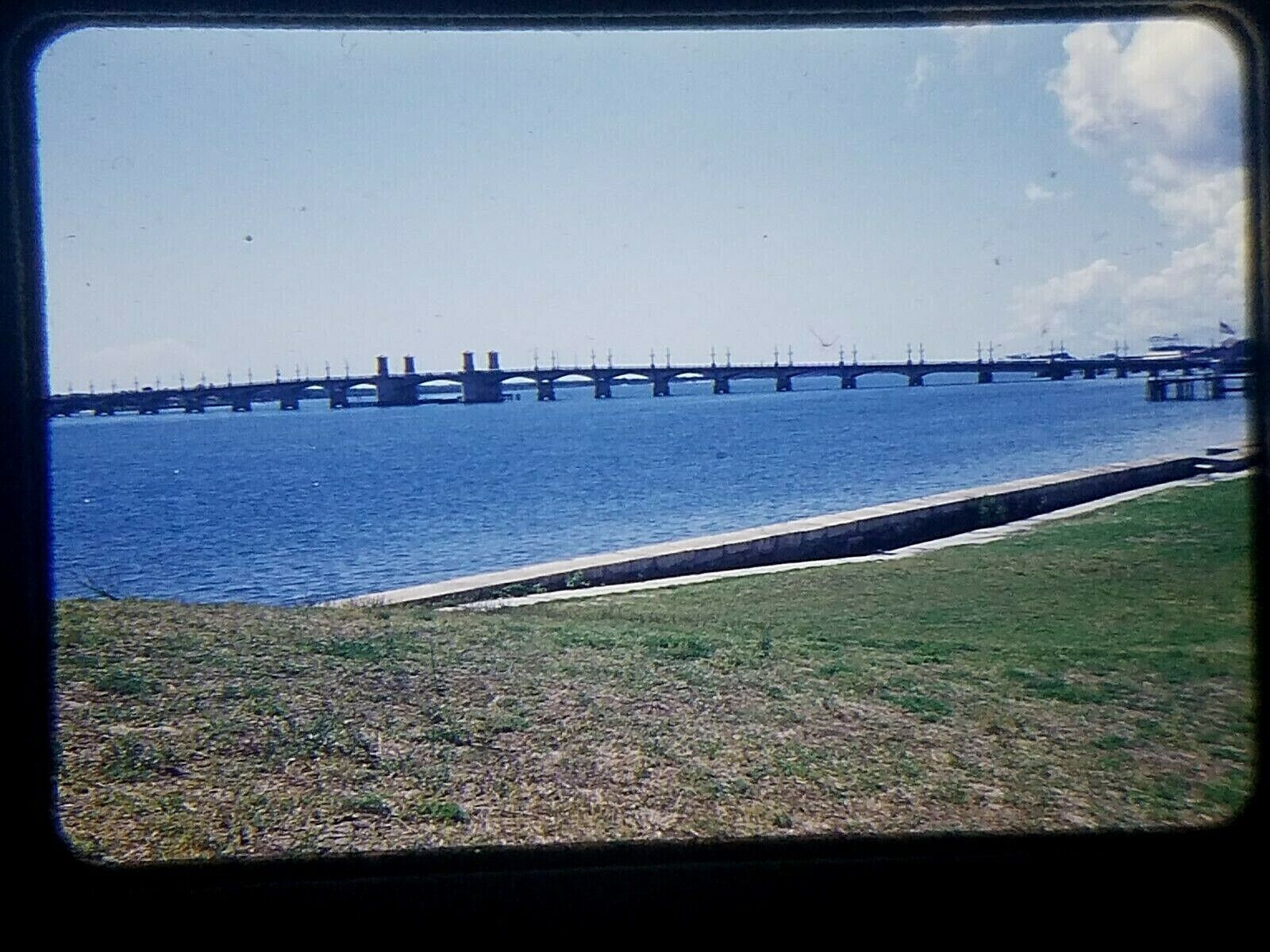 MR18 ORIGINAL KODACHROME 35MM SLIDE 1950s LONG BRIDGE IN FLORIDA