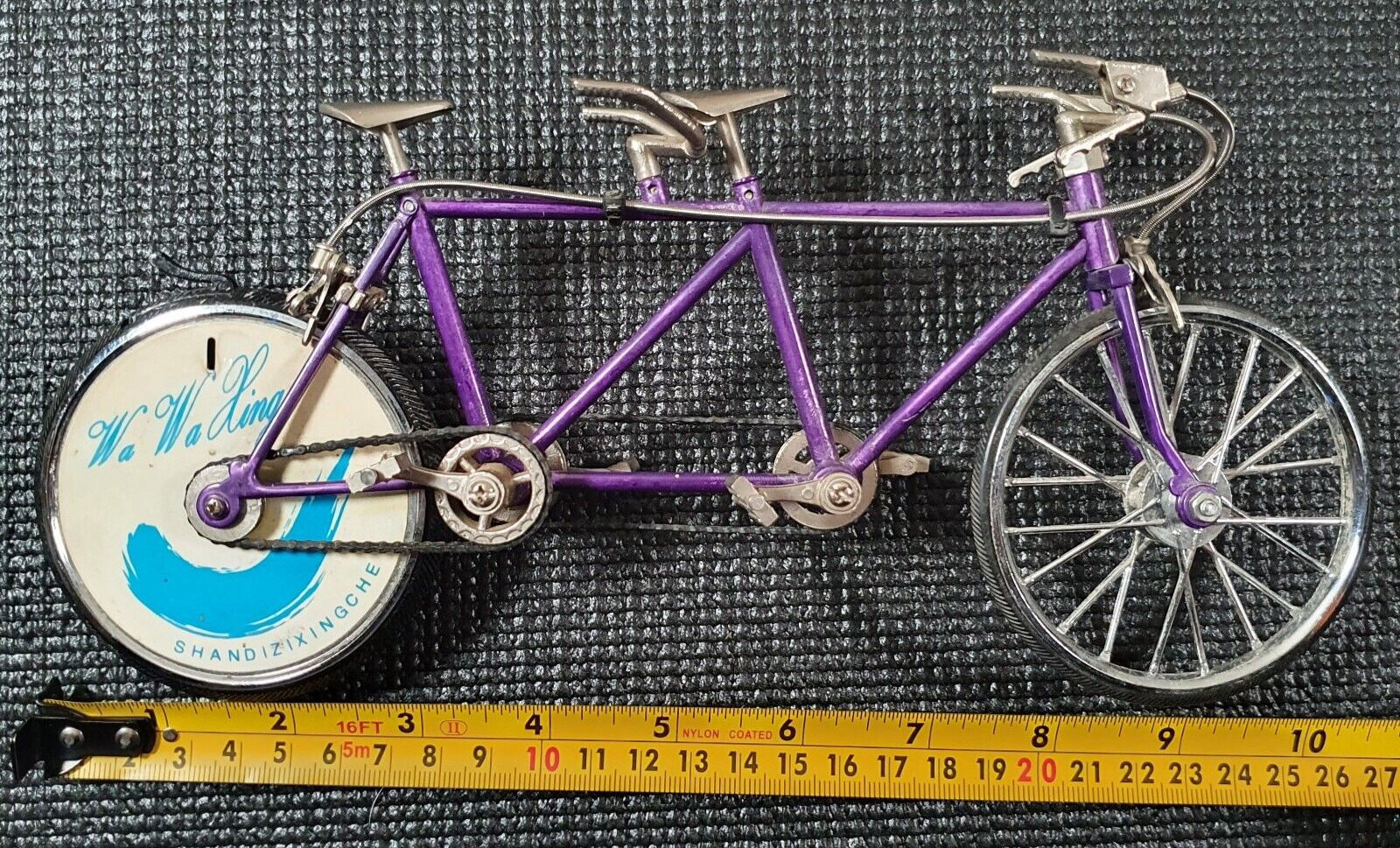 C1960\'s French Metal Tandem bicycle Advertising Piece.  Rear wheel Liter Vintage