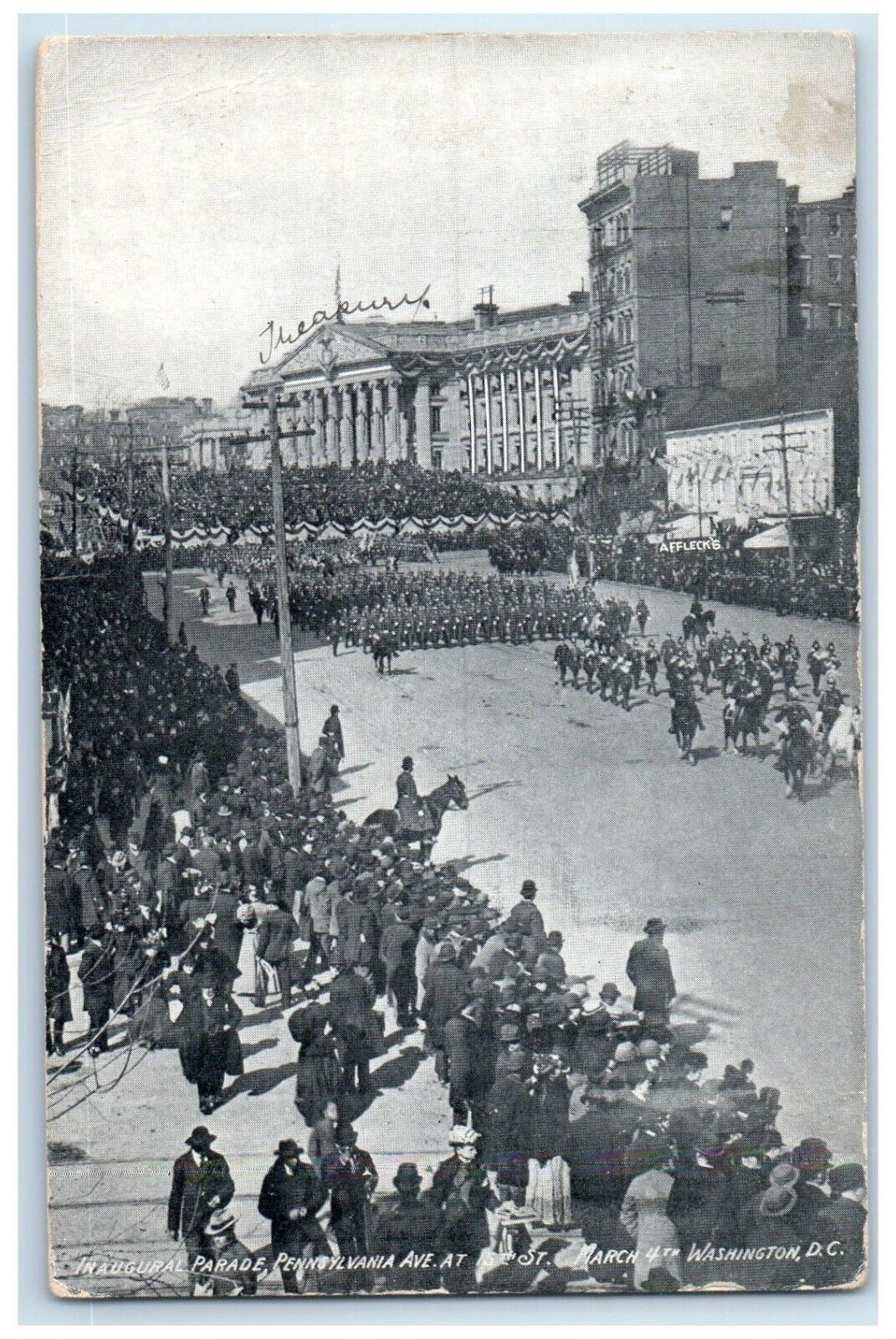 1909 Inaugural Parade Pennsylvania Ave. At 15th St. Washington DC Postcard