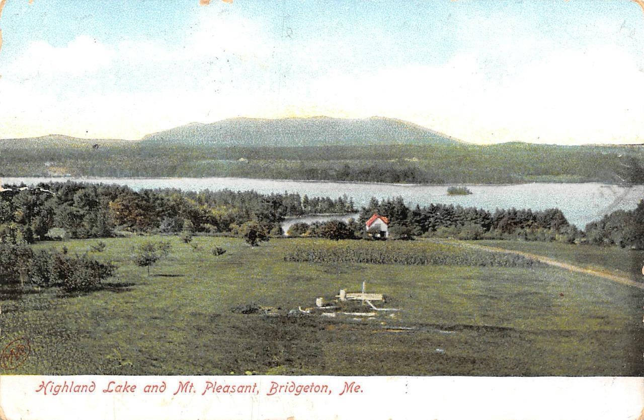 BRIDGETON, ME Maine   HIGHLAND LAKE & MT PLEASANT  Cumberland Co   1906 Postcard
