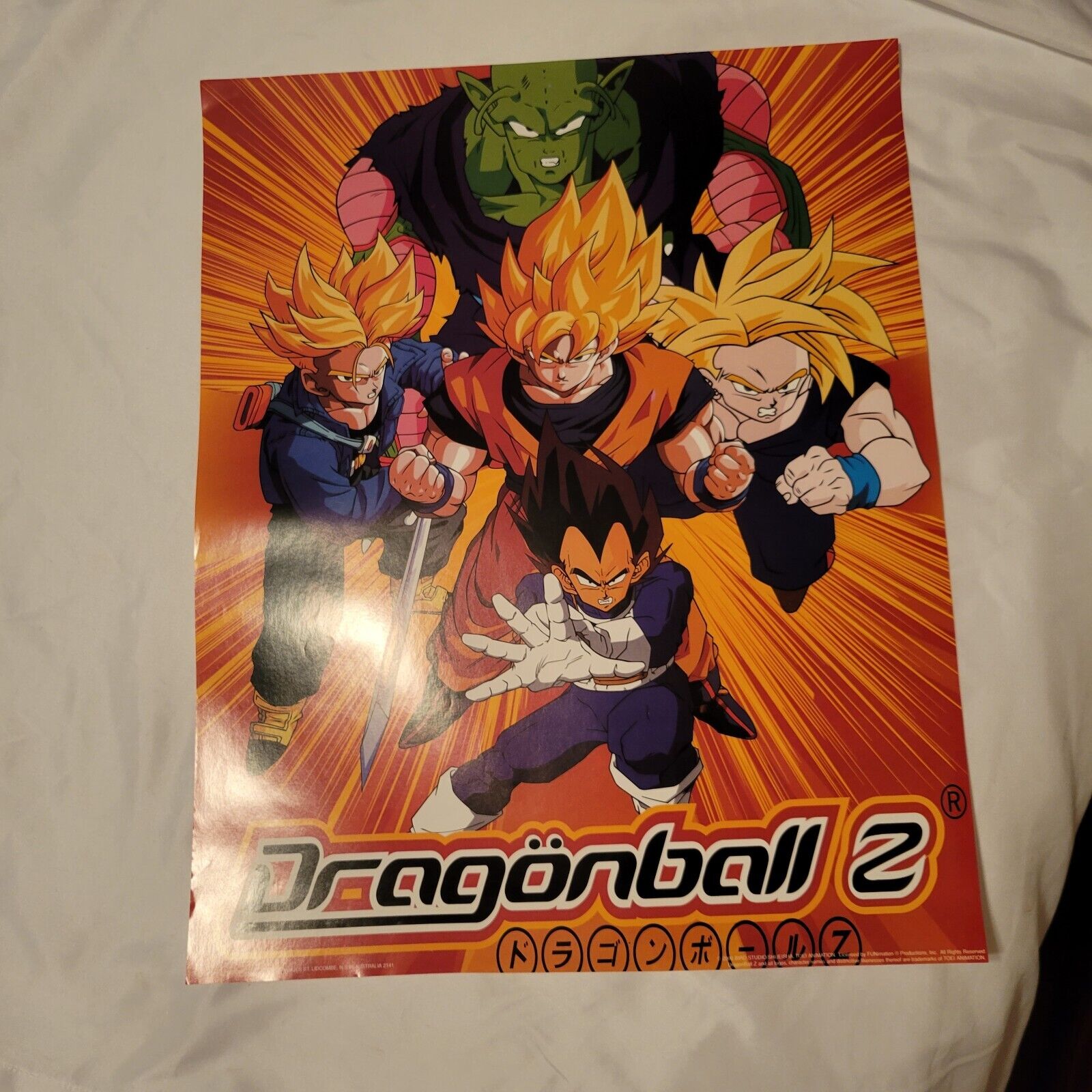 Vtg Dragon Ball Z 2 Original Poster 2000 Licensed Y2K Anime 20×16 Toei Animation
