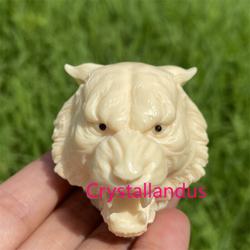 Tagua Nut Lion Skull Quartz Crystal Skull Hand Carved Reiki Healing 1pc