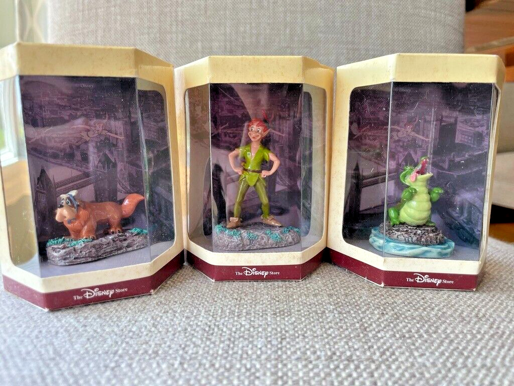 DISNEY Tiny Kingdom Peter Pan Mini Figure Collectibles (3) Nana, Peter, & Croc