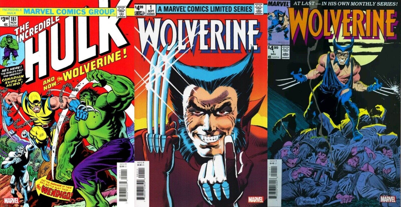 Hulk 181 & Wolverine 1 1982 & 1988 Facsimile Set NM Marvel Classic Reprints