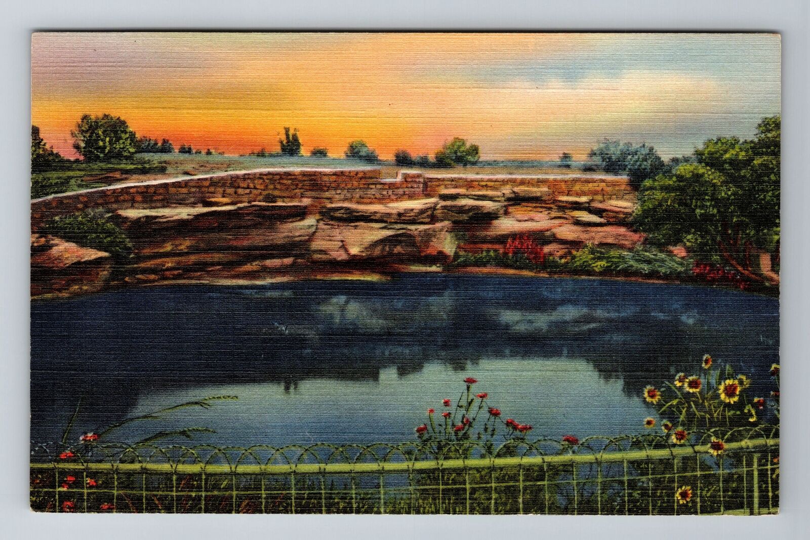 Santa Rosa NM-New Mexico, Blue Hole, U.S Fish Hatchery, Antique Vintage Postcard