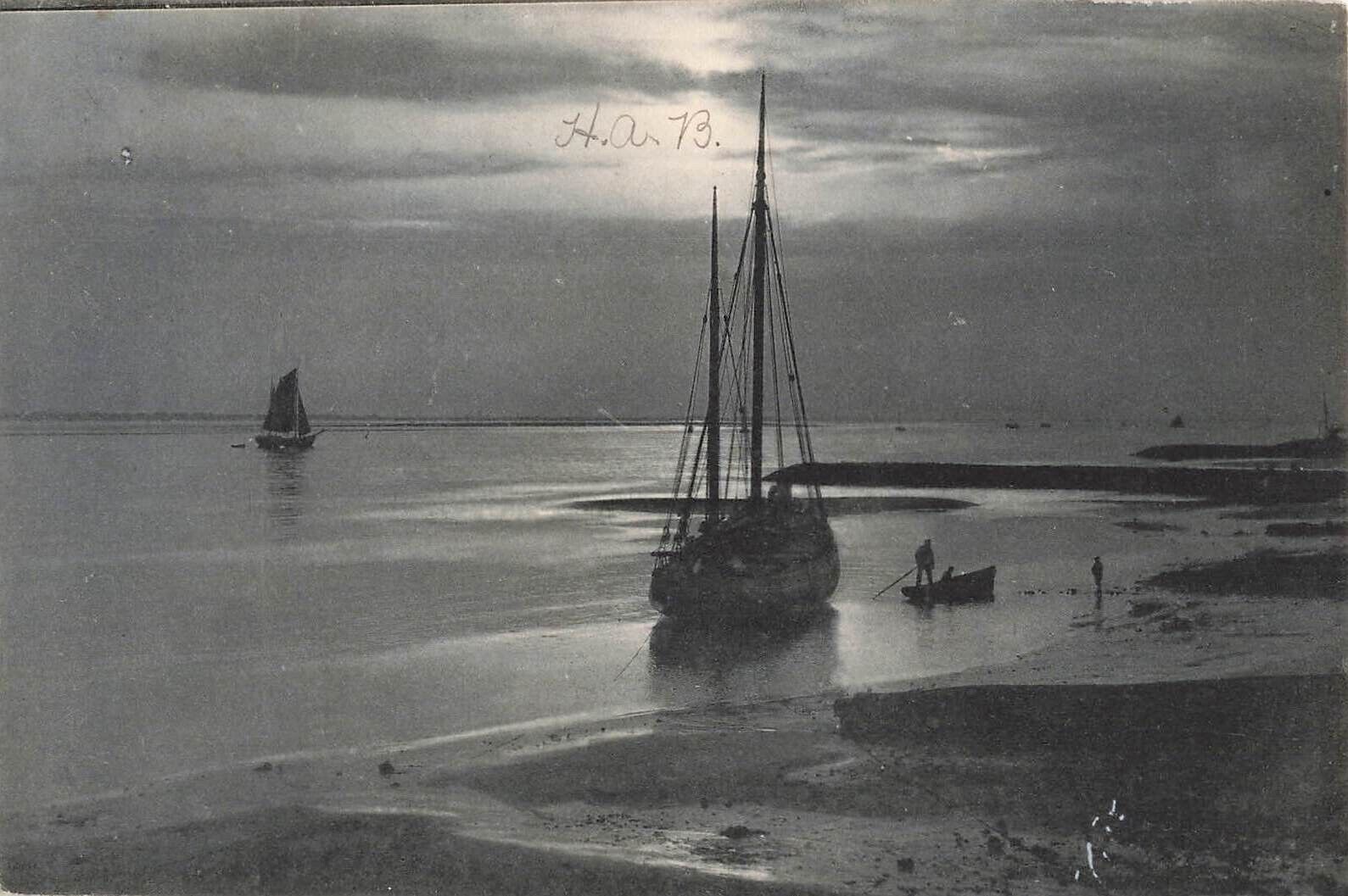 South Haven Michigan Postcard Sailboat Night Scene PM 1906    O3