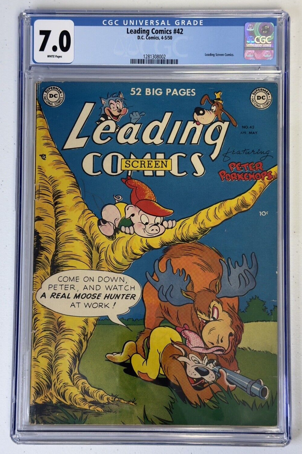 Leading Screen Comics #42 CGC 7.0 DC 1950 Funny Animal