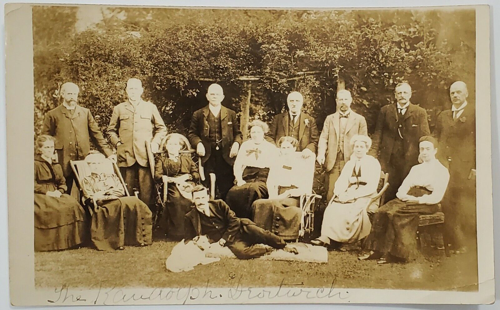 RPPC Elderly Randolph Hotel Garden Droitwich 1916 Hulcott Aylesbury Postcard O12