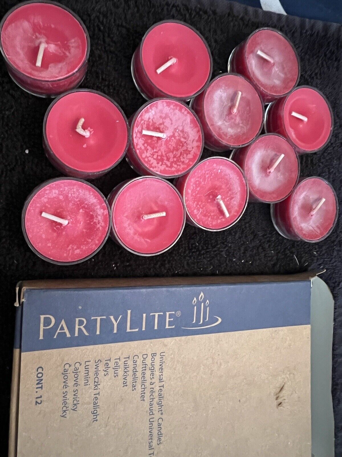 Partylite Crimson Berry Tealights -- RETIRED 12 Candles