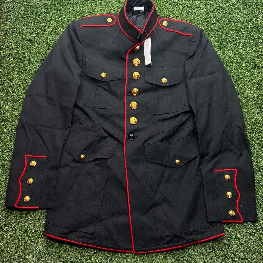 NWT DSCP USMC Dress Blues Jacket 42R Marine Corps Military Wool Coat Gabardine
