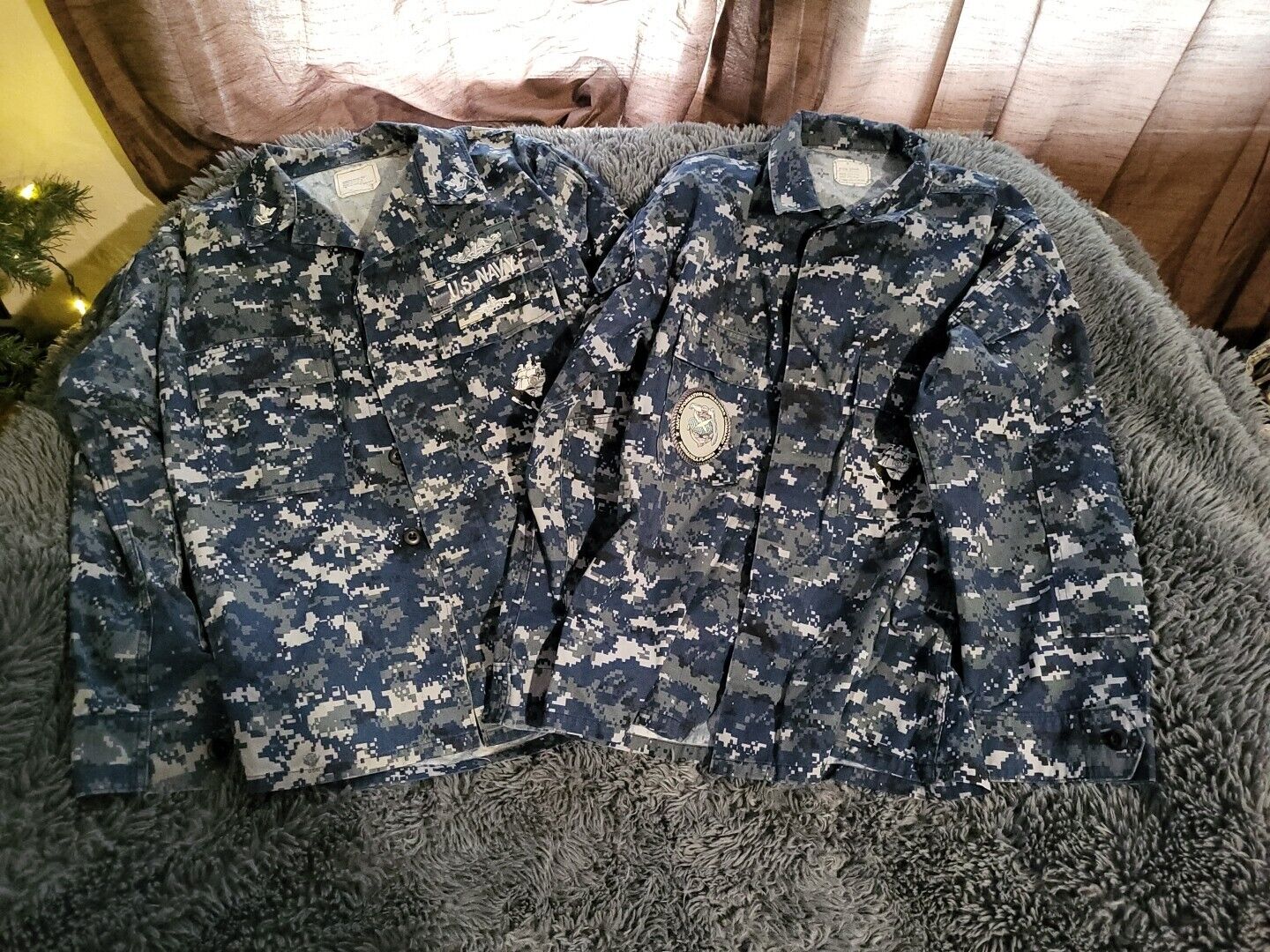 US Navy -Blue Digital Camoflauge Working Blouse Coat medium-reg USN Coat Jacket