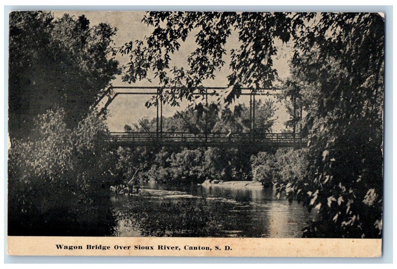 Canton South Dakota SD Postcard Wagon Bridge Sioux River c1910 Vintage Antique