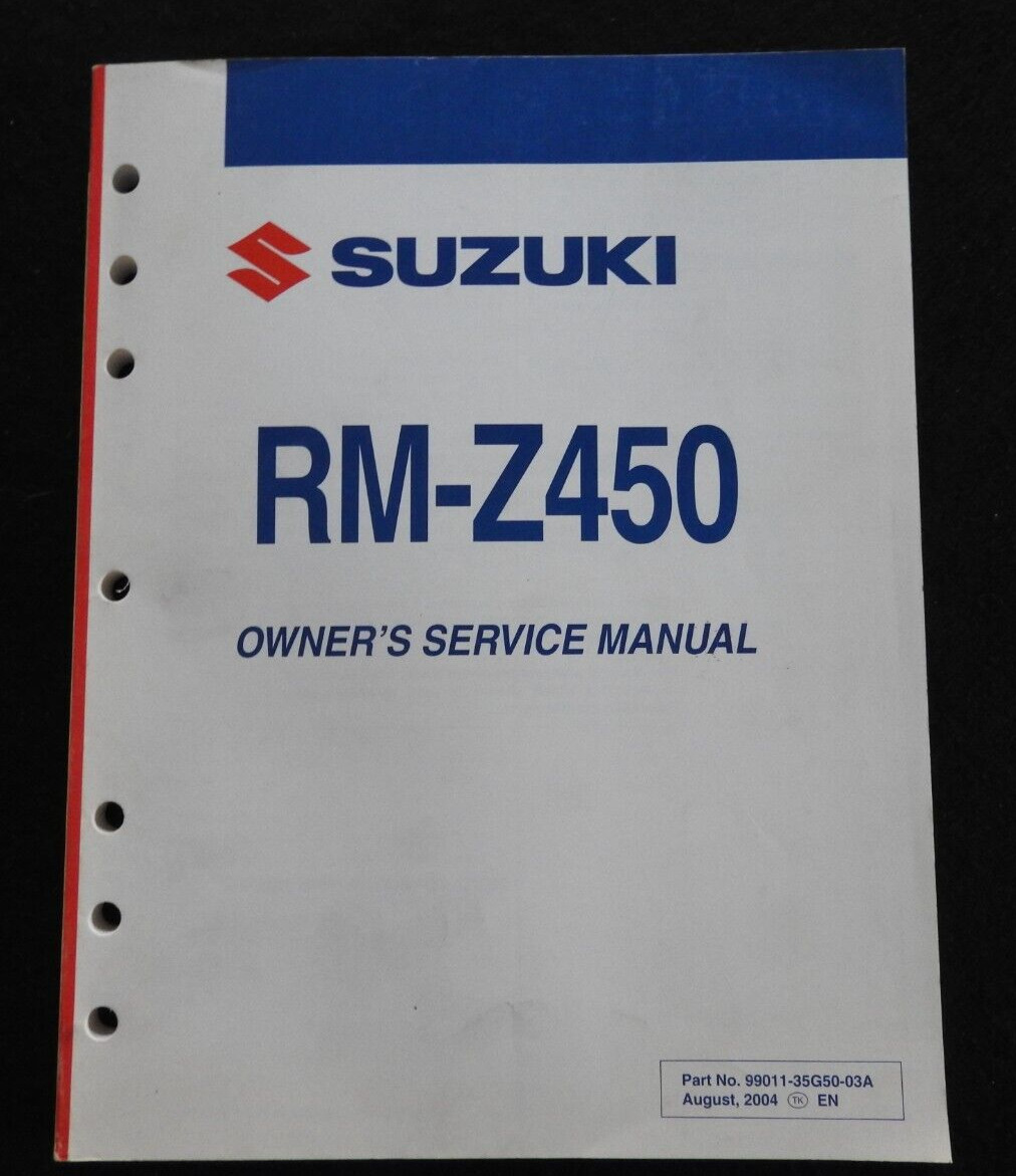 GENUINE 2004 2005 SUZUKI 450 RMZ450 MOTORCYCLE OWNER\'S SERVICE MANUAL VERY CLEAN
