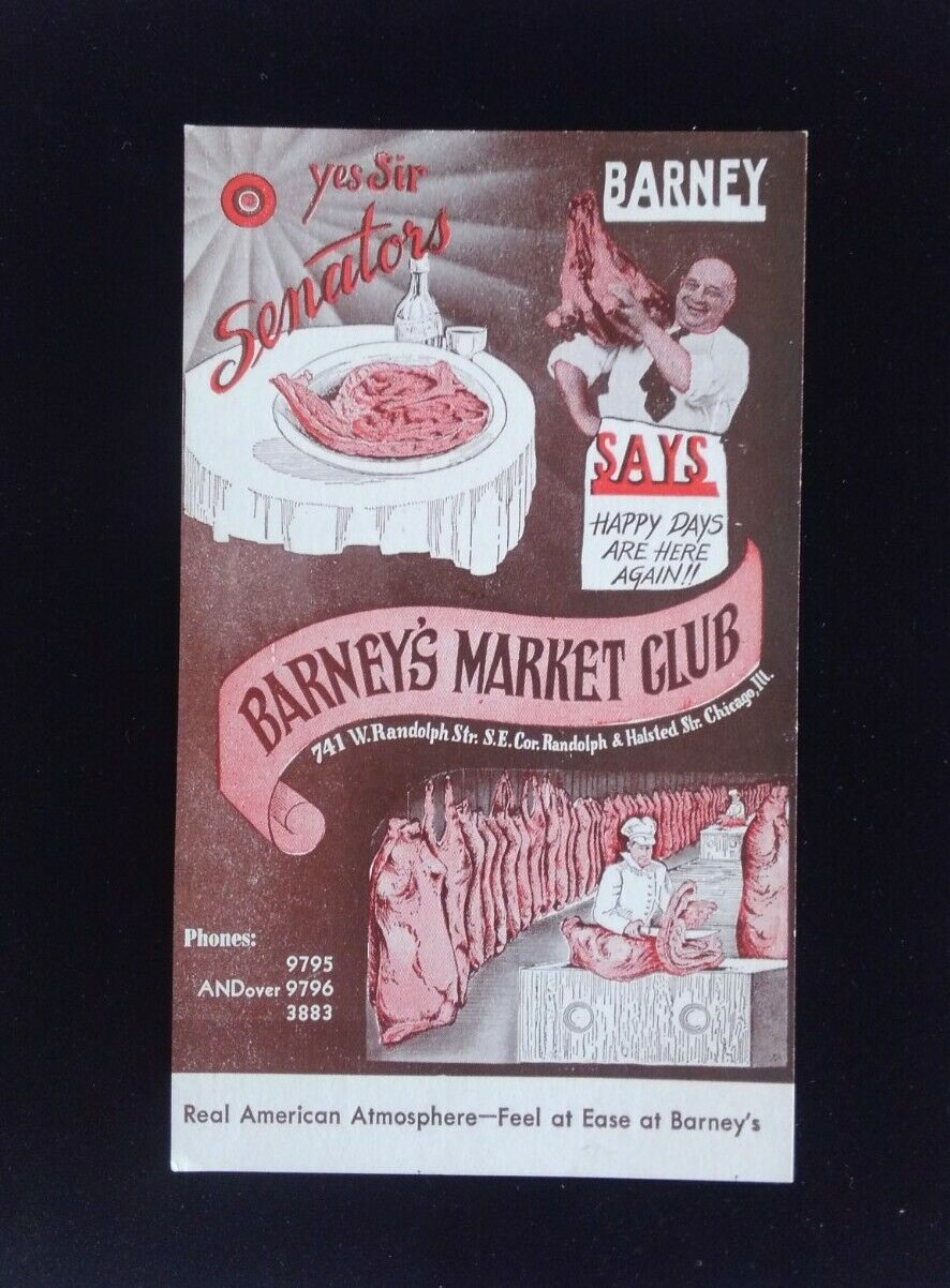 Barney\'s Market Club, Chicago, Illinois Postcard