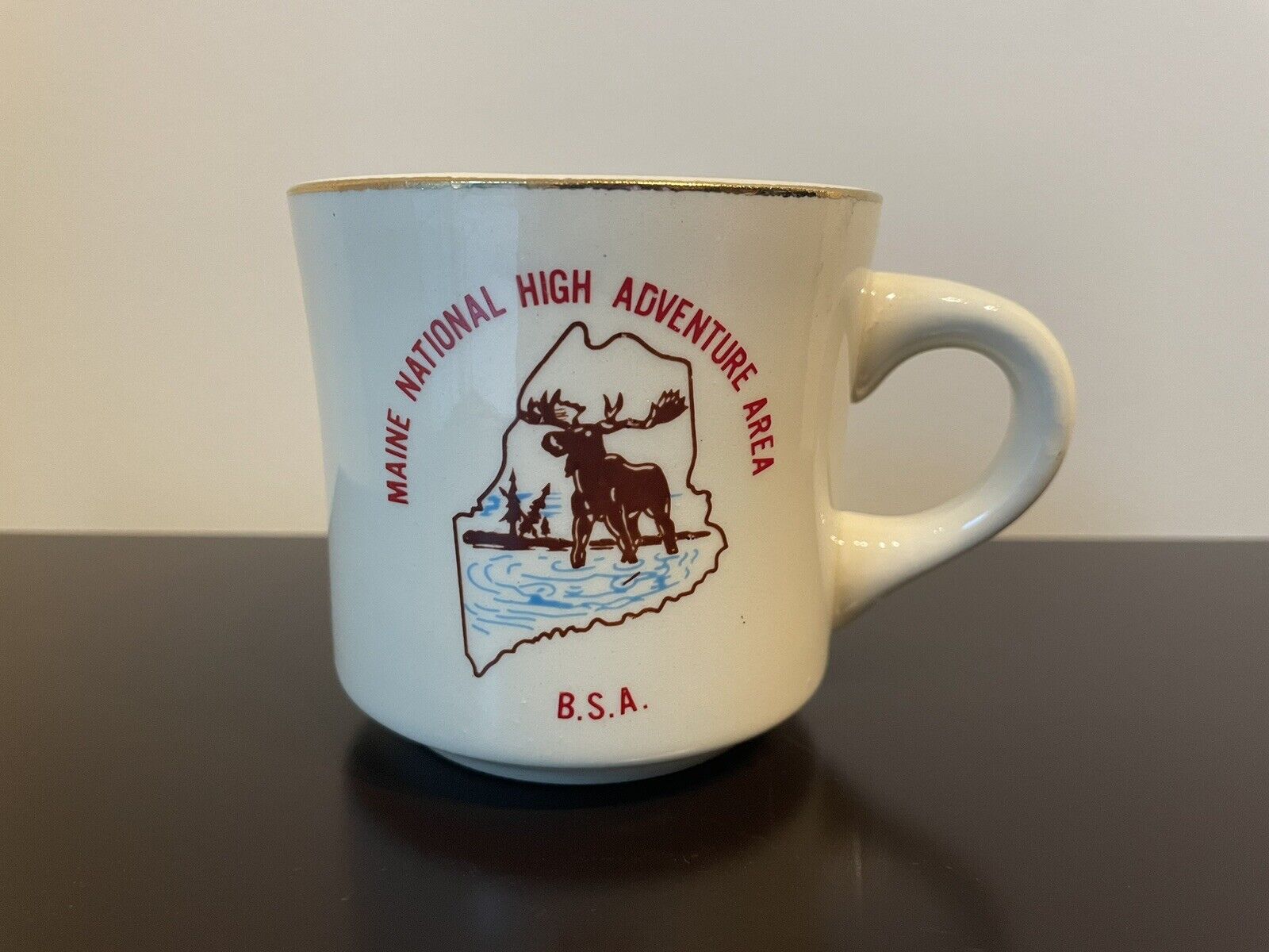 Vtg Maine National High Adventure Area BSA  Boy Scouts of America Coffee Mug Cup