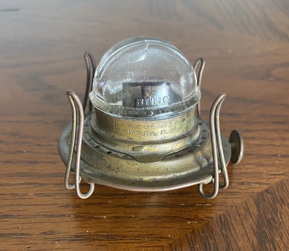 Antique BING GLASS Dome Oil Lamp Burner, No. 1 Size