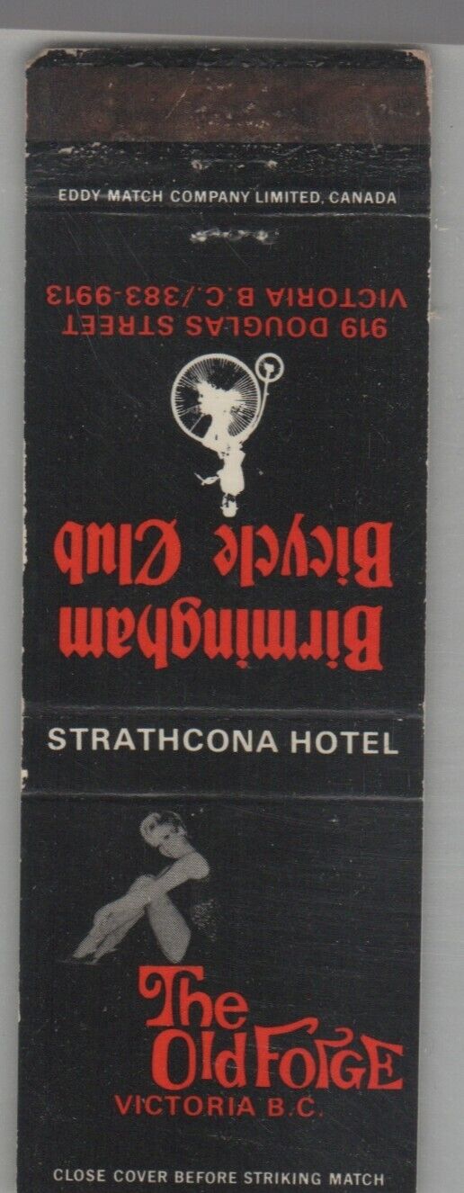 Matchbook Cover - The Old Forge Strathcona Hotel Girlie