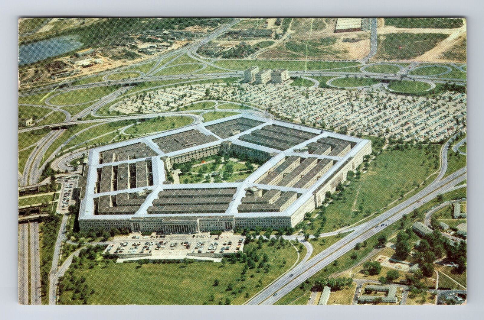 Washington DC, Aerial View the Pentagon, Antique Vintage c1961 Postcard