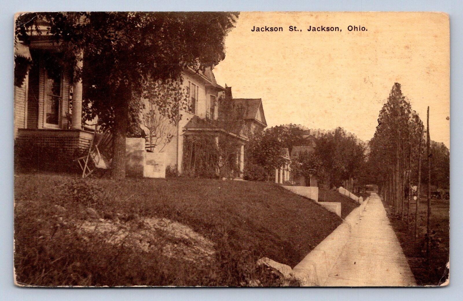 J97/ Jackson Ohio Postcard c1910 Jackson Street Homes  160