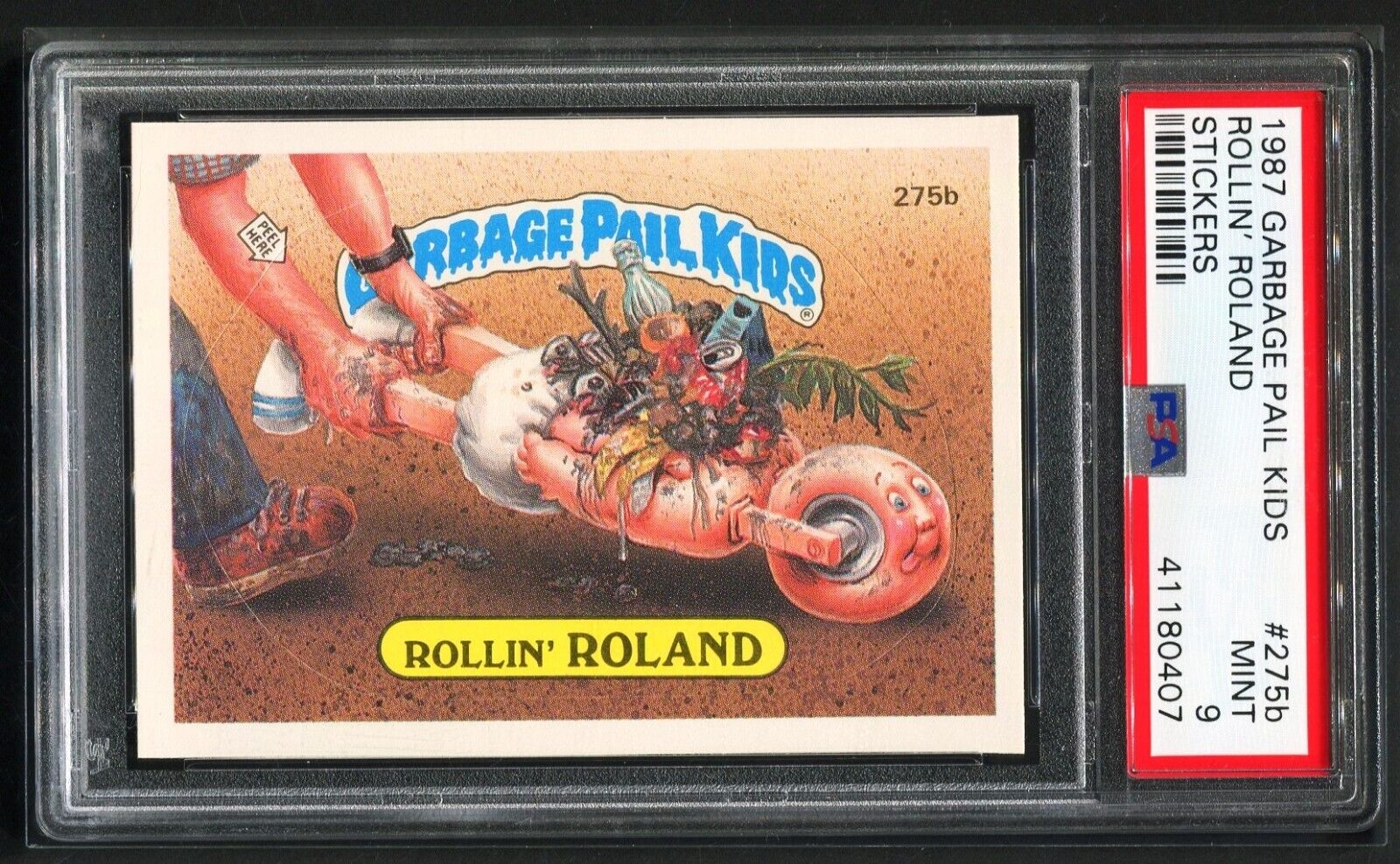 1987 Garbage Pail Kids Stickers #275b ROLLIN\' ROLAND PSA 9 MINT