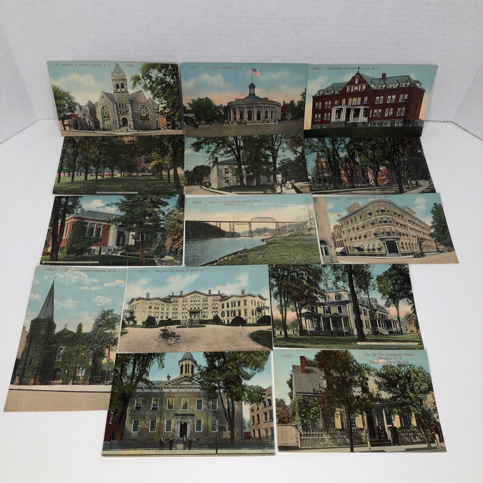 Vintage Historical Landmark Postcard Lot of 14 Kingston, New York, Ulster County