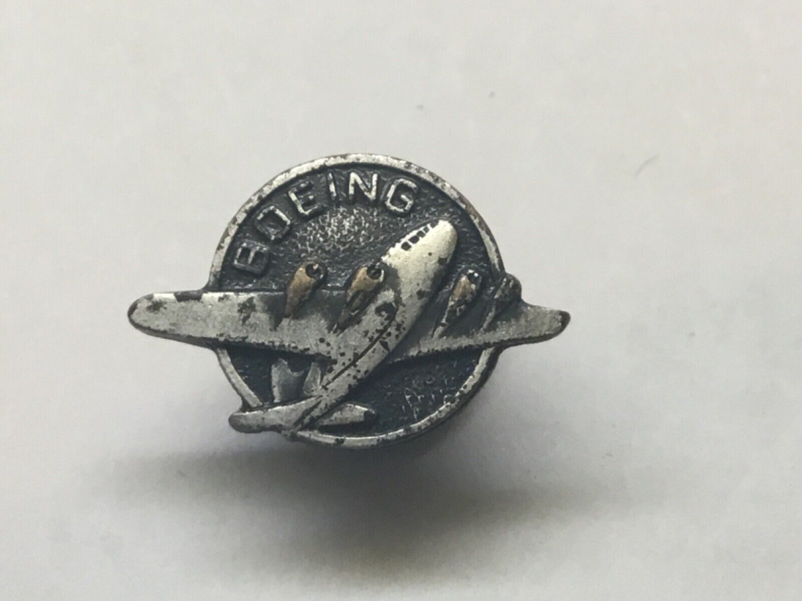 Vintage Boeing Company Silver Lapel Pin Screw back Unmarked Aviation Aerospace 