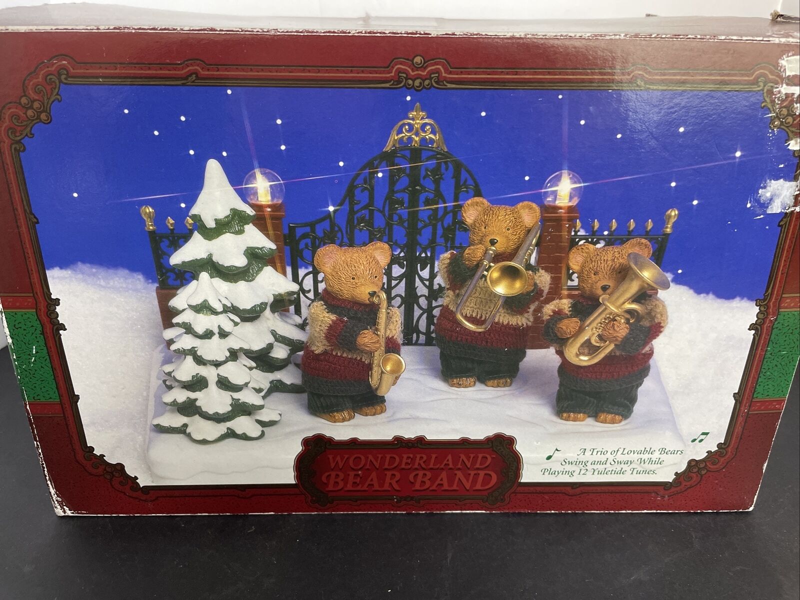 Vintage 1997 Christmas Fantasy Wonderland Bear Band Animated Musical 12 Tunes