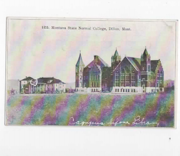 Montana State Normal College  Dillon Montana  Postcard  Library  1915