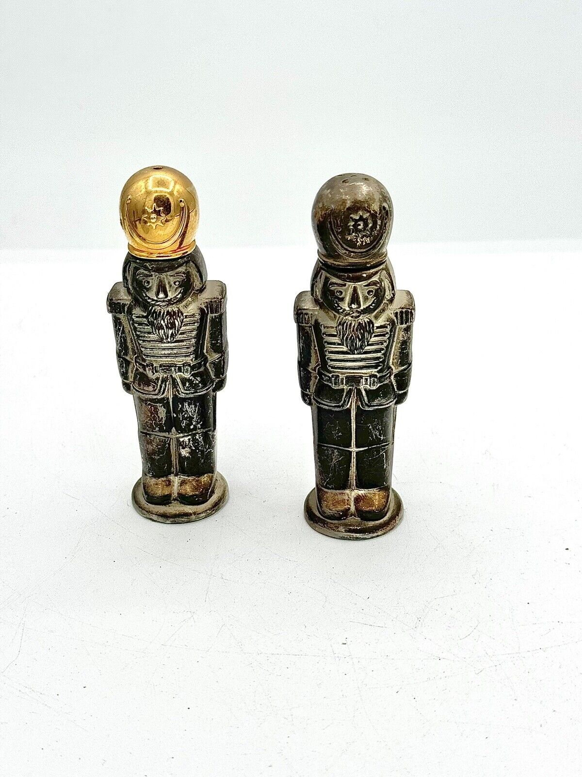 Godinger Silver Plated 1994 Nutcracker Soldiers Salt and Pepper Shakers