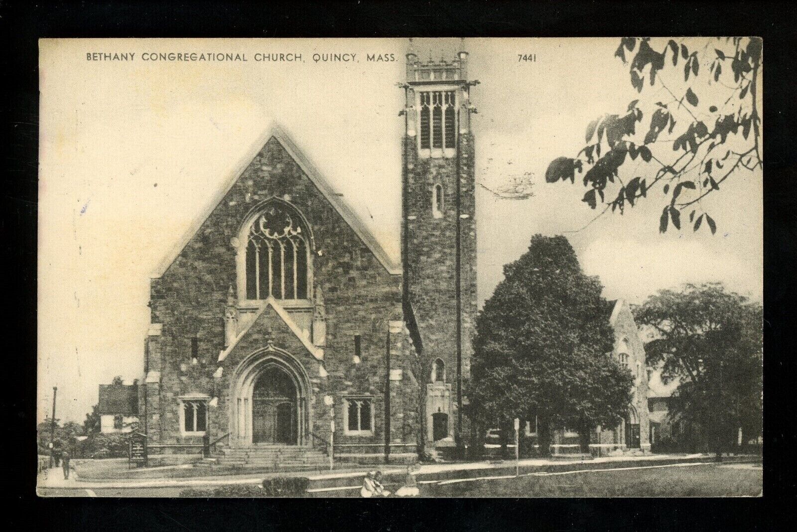 Massachusetts MA postcard Quincy, Bethany Congregational Church Vintage