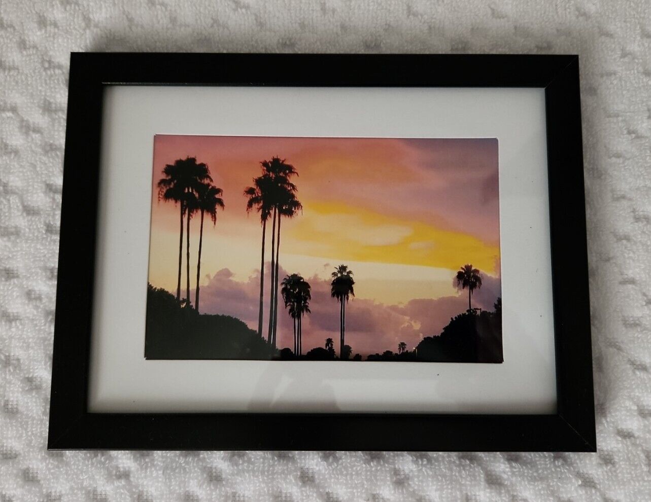 Tropical Sunset Picture, 4 X 6 in Black Frame, Kissimmee FL, with Palm Trees