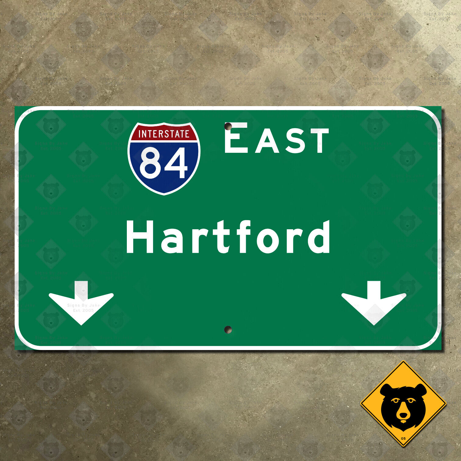 Connecticut Interstate 84 East Hartford freeway highway guide sign 14x8