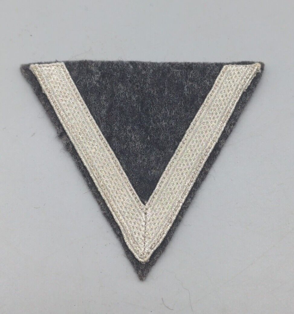 WWII/2 German Air Force single silver on dark grey wool rank patch.