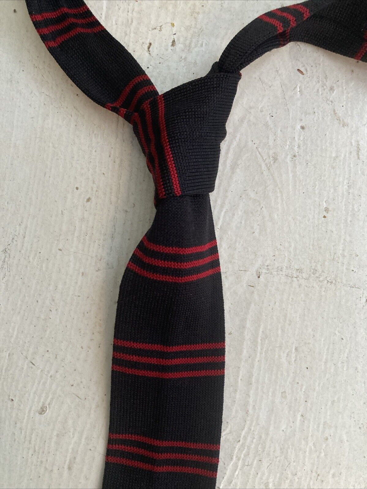 Yale Whiffenpoofs Tie Blunt Knit Stripes Haberdashery University Necktie EUC