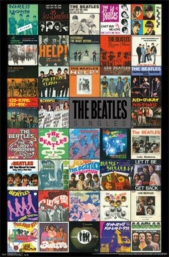 THE BEATLES POSTER Amazing Singles Vinyl Records Collage RARE HOT NEW 22x34
