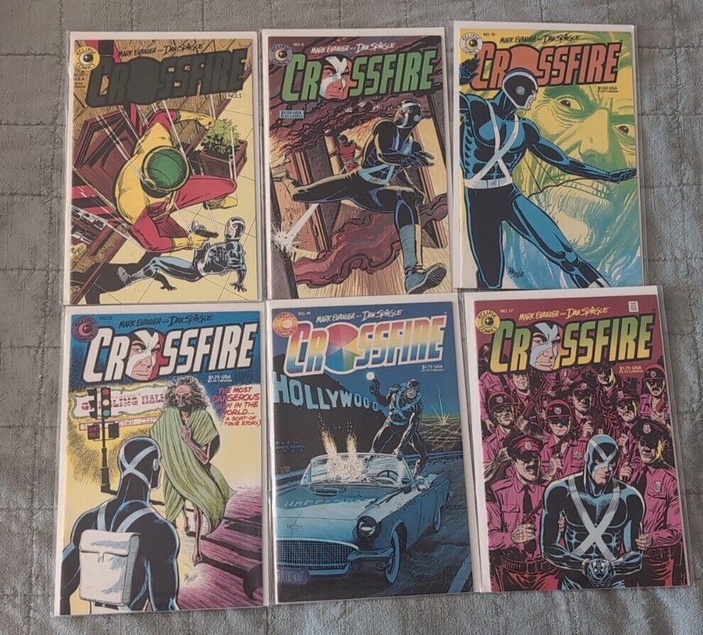 Eclipse Comics Crossfire Lot Of 6 (5 9 10 15 16 17) Nice Bagged And Boarded