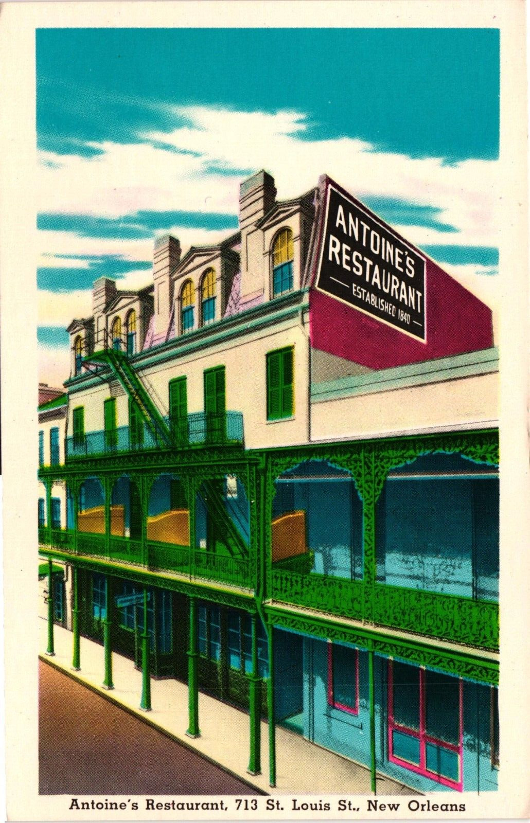 Antoine\'s Restaurant St Louis St. New Orleans LA Vintage Postcard Unposted c1940