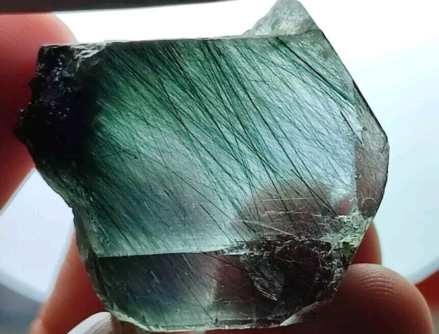 Apatite Gemmy Crystal With Riebeckite Inclusion & Has Good Luster & Termination