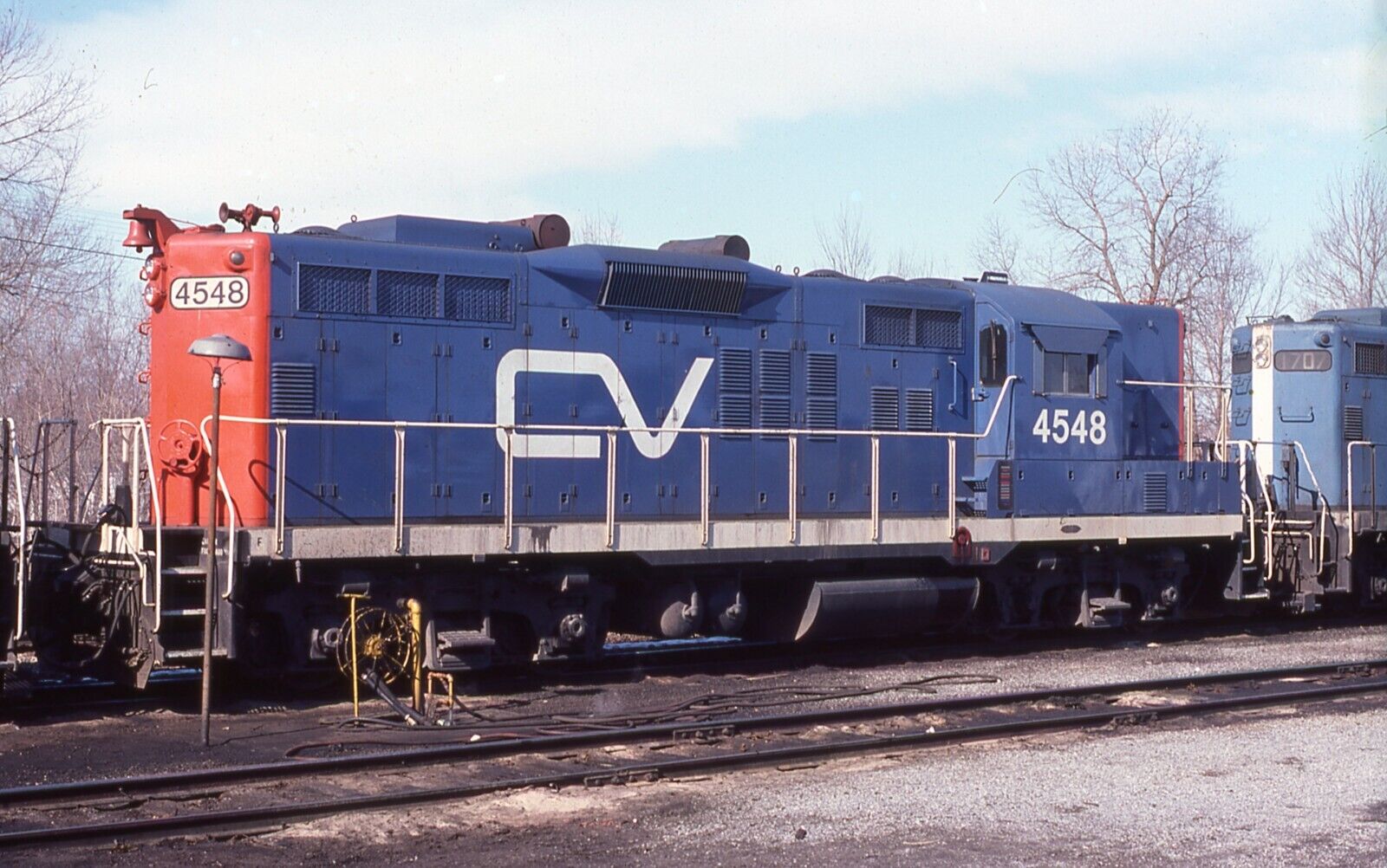 Original Slide CV Central Vermont GP9 #4548 - St Albans VT 1978