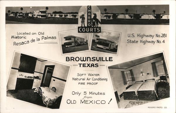 RPPC Brownsville,TX Charro Courts Cameron County Texas Rogers Photo Co. Postcard