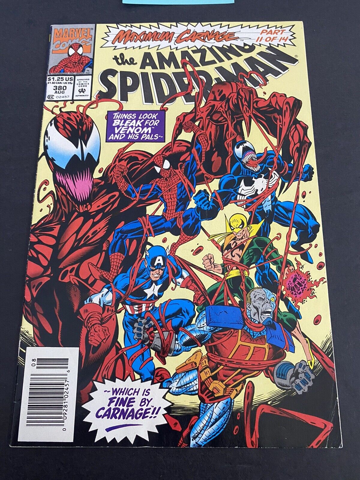 Amazing Spider-Man 380, HTF newsstand. Maximum Carnage. Higher Grade 1992 Marvel