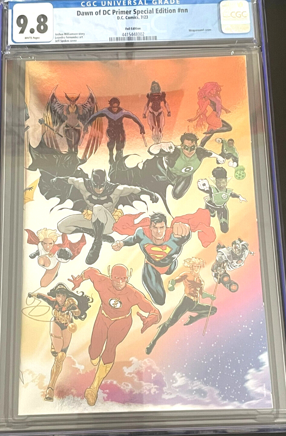 Dawn of DC Primer Special Edition #nn CGC 9.8. Foil Variant DC wrap around cover