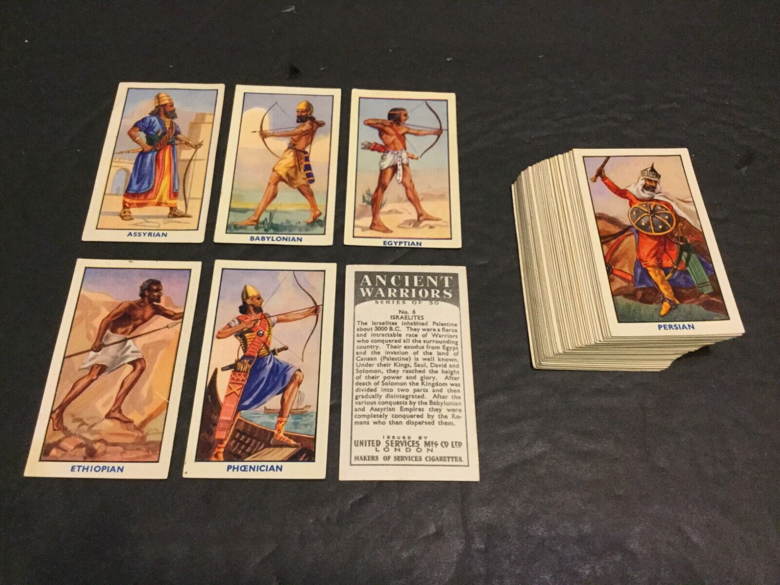1938 United Services Ancient Warriors Complete Set of 50 Cards Sku969N