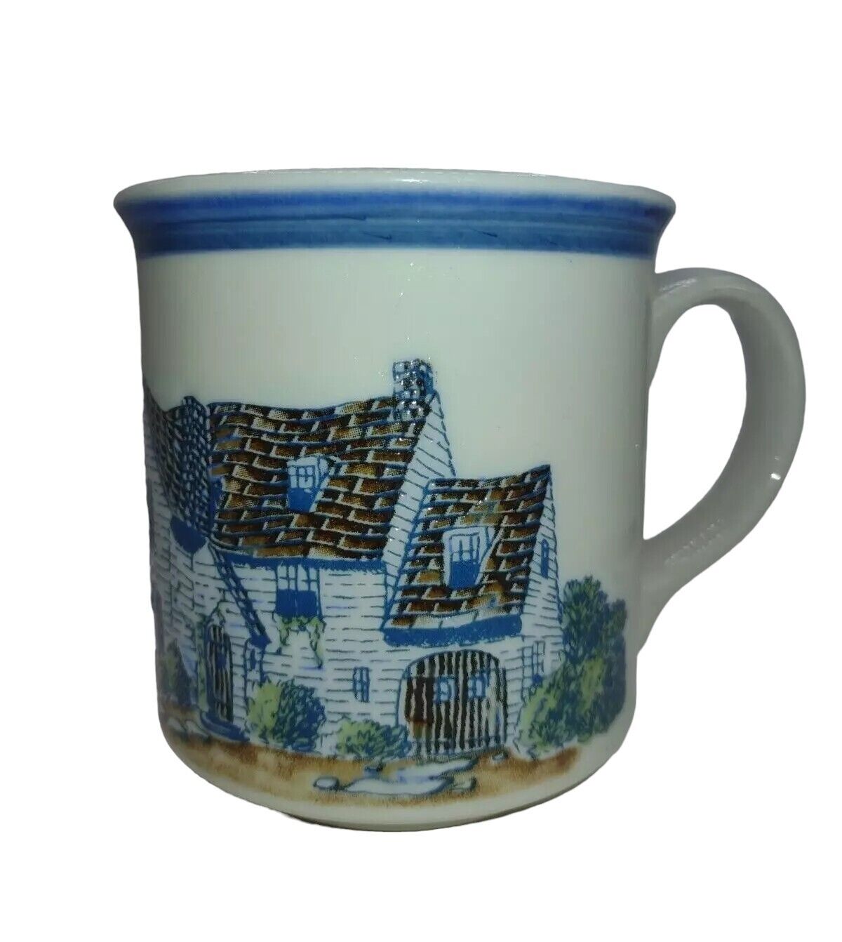 Vintage OTAGIRI Summer Cottage Textured Stoneware Coffee Mug Tea Cup Mod Century