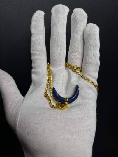 Tiny Crystal Blue Amulet made from the Egyptian Natural Lapis lazuli of Hathor